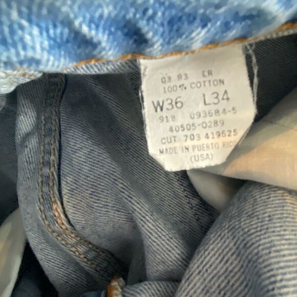 Vintage Levi's 505 Straight Leg Orange Tag Jeans 36x34 - Picture 5 of 7